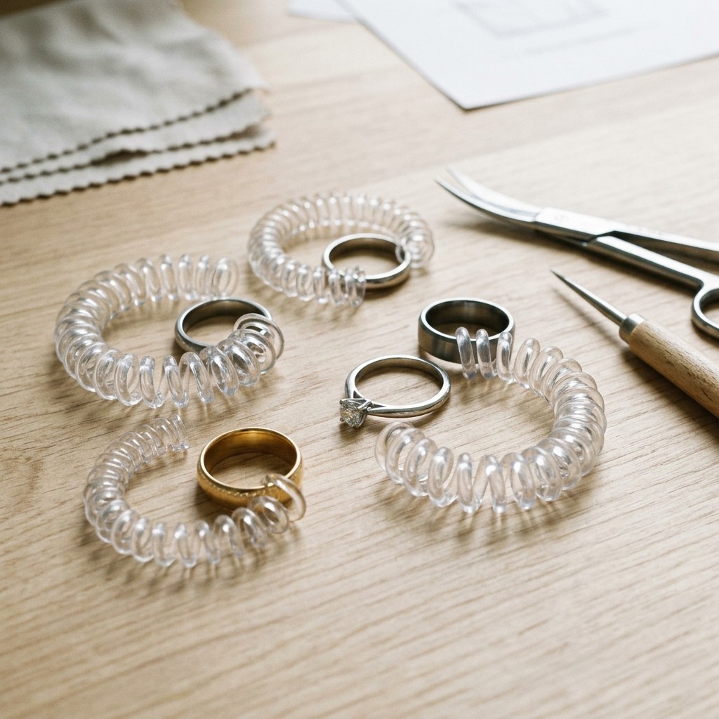 4Pcs Clear Invisible Ring Size Adjusters Mixed Set for Loose Rings