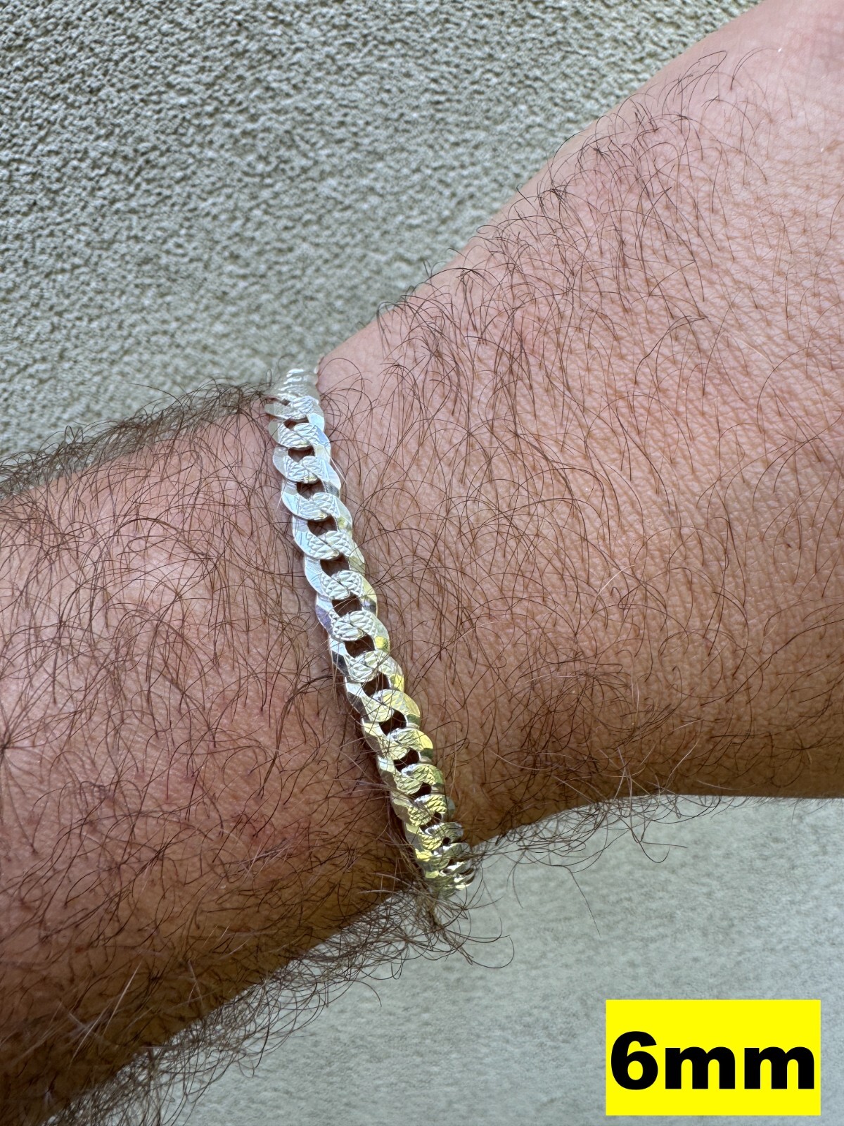 Real Solid 925 Silver Flat Diamond Cut Curb Cuban Link Bracelet 4-8mm