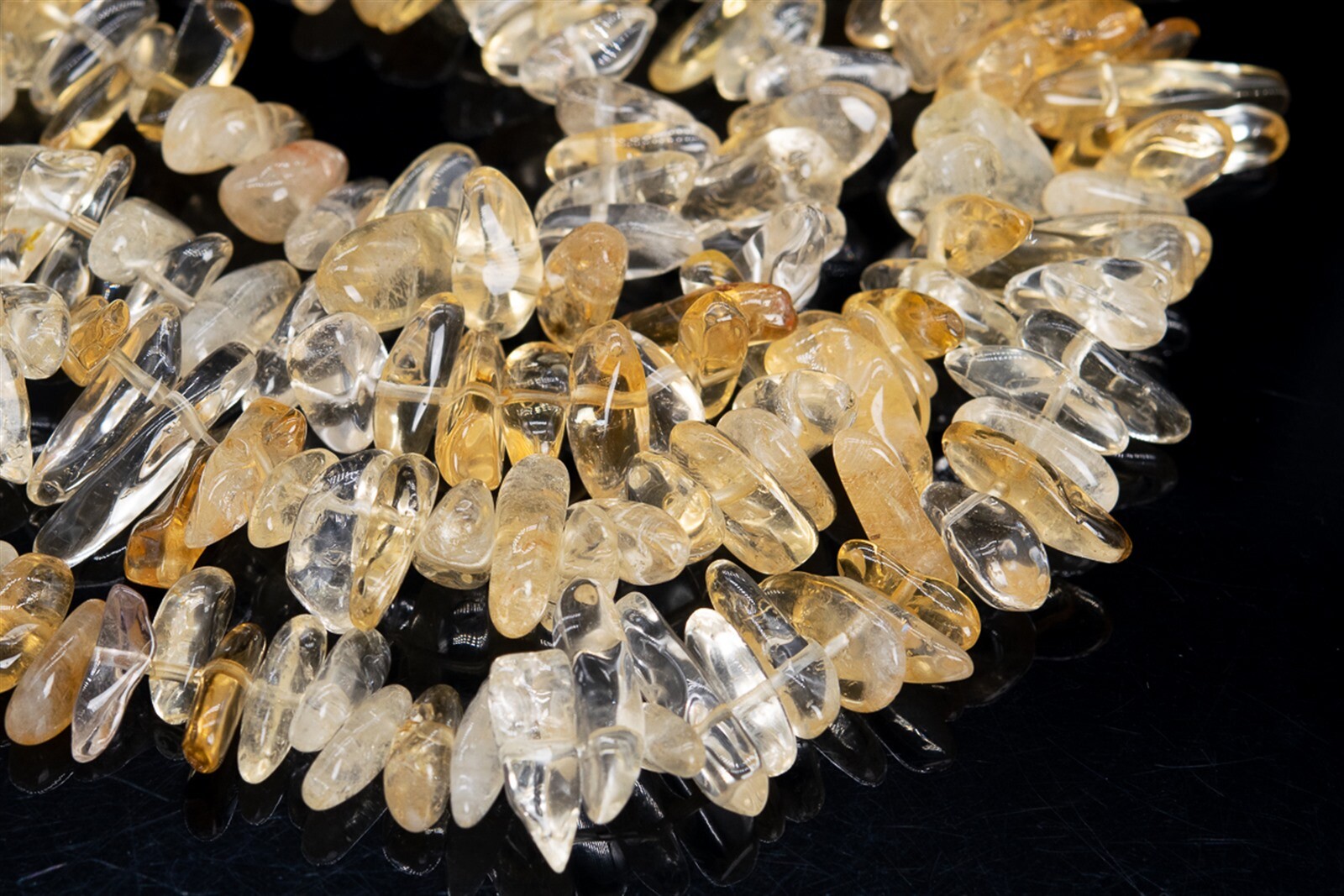 12-24×3-5MM Citrine Stick Pebble Chip Grade AA Genuine Natural Loose Beads