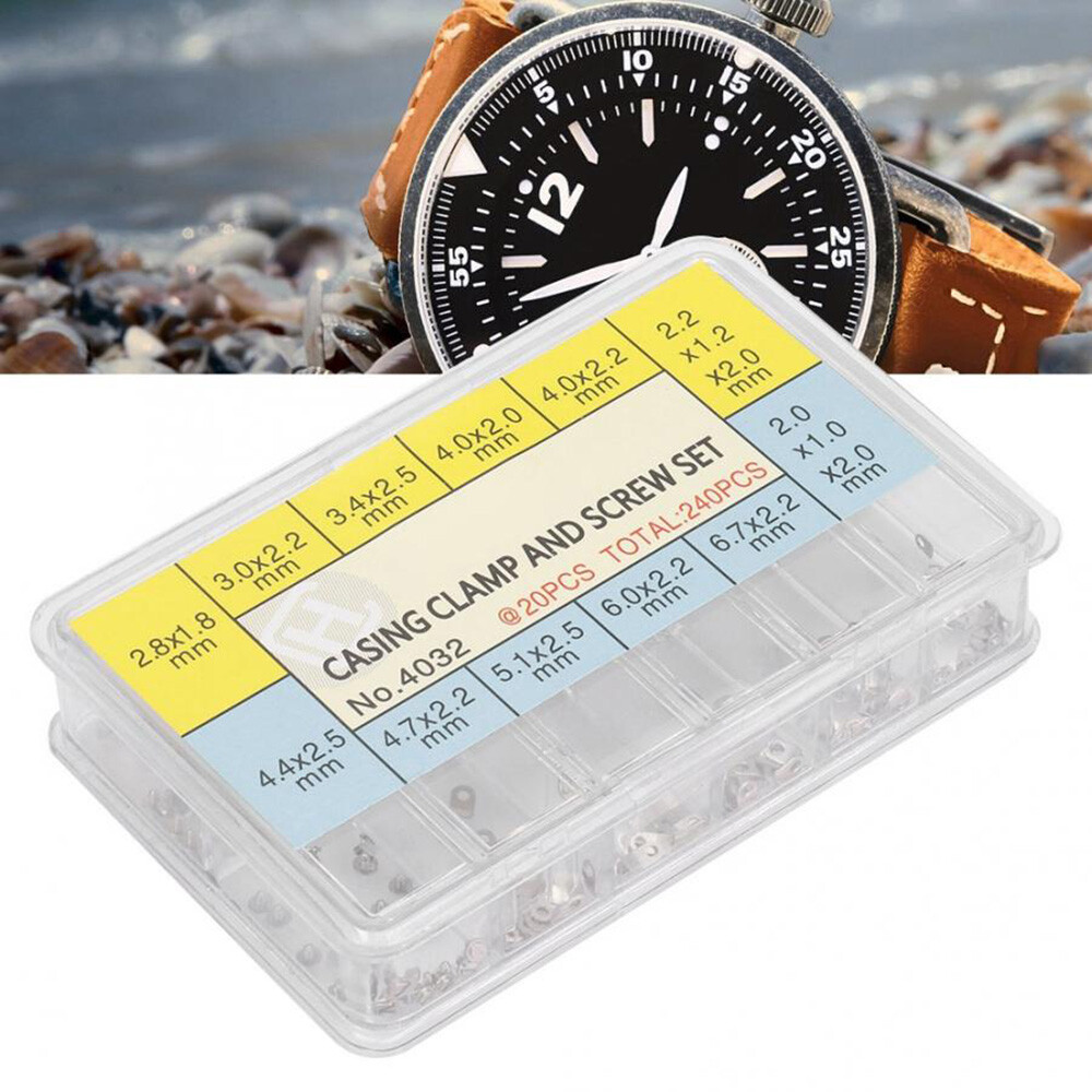 240Pcs Watch Casing Clamp Movement Adapter Securing Screw Washer Repair For ETA