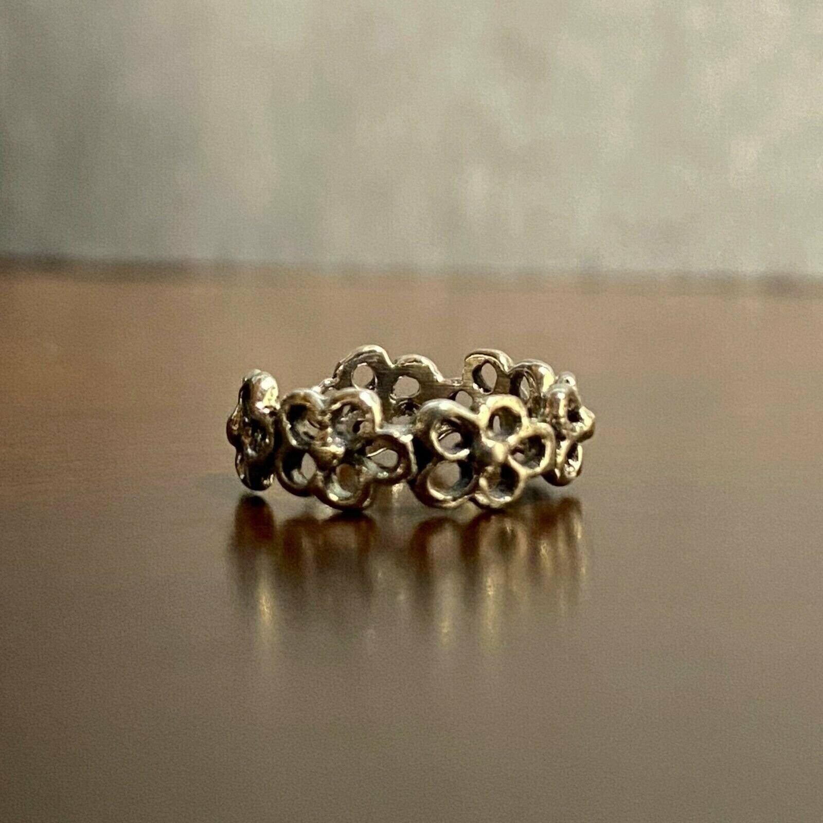 Sterling silver tiny flower wreath earring cuff