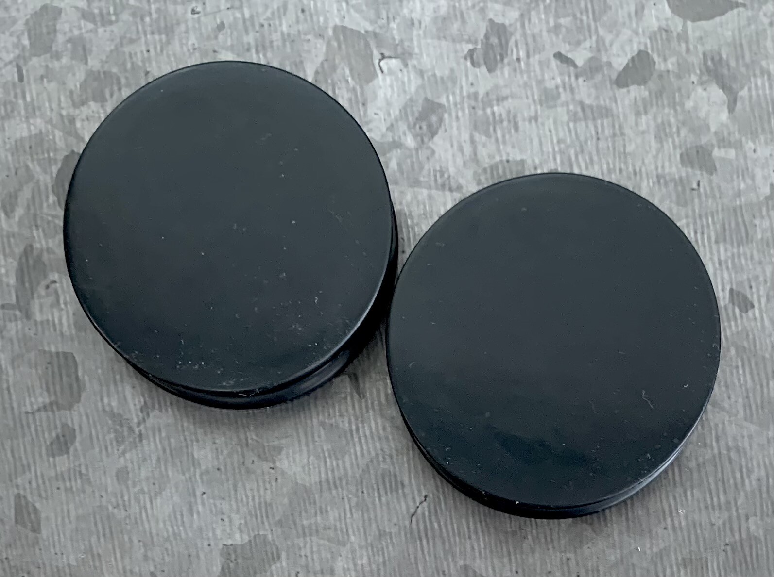 PAIR Black Solid Silicone Plugs Double Flare Tunnels Earlet Gauges up to 2 inch!