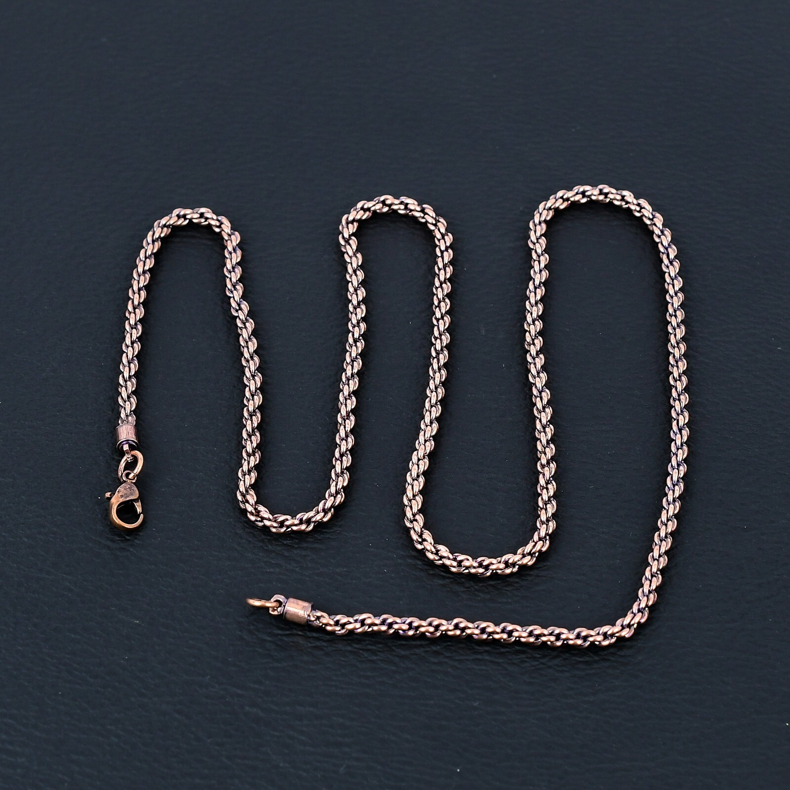 Pure Copper Rope Chain Designer Handmade Link Chain Necklace Jewelry RJ-05