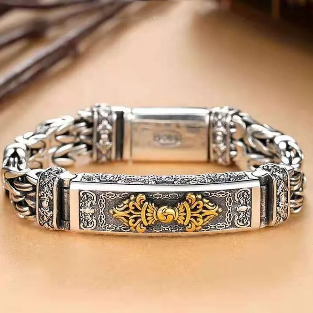 18cm Silver Plated Bangle Bracelet Chain Popular Vintage Jewelry Men’s Gift HOT