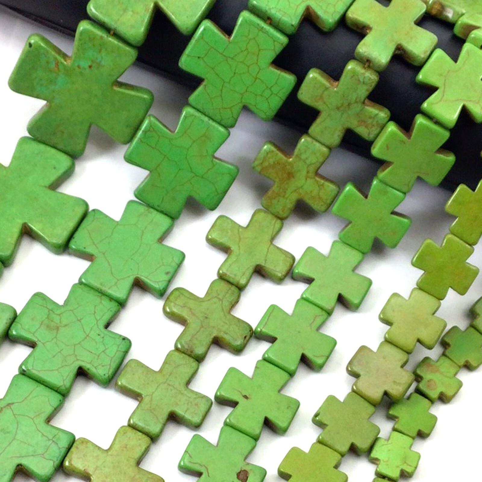 Green Cross Square Howlite Turquoise Spacer Loose Bead 15mm 20mm 30mm 15″ DIY