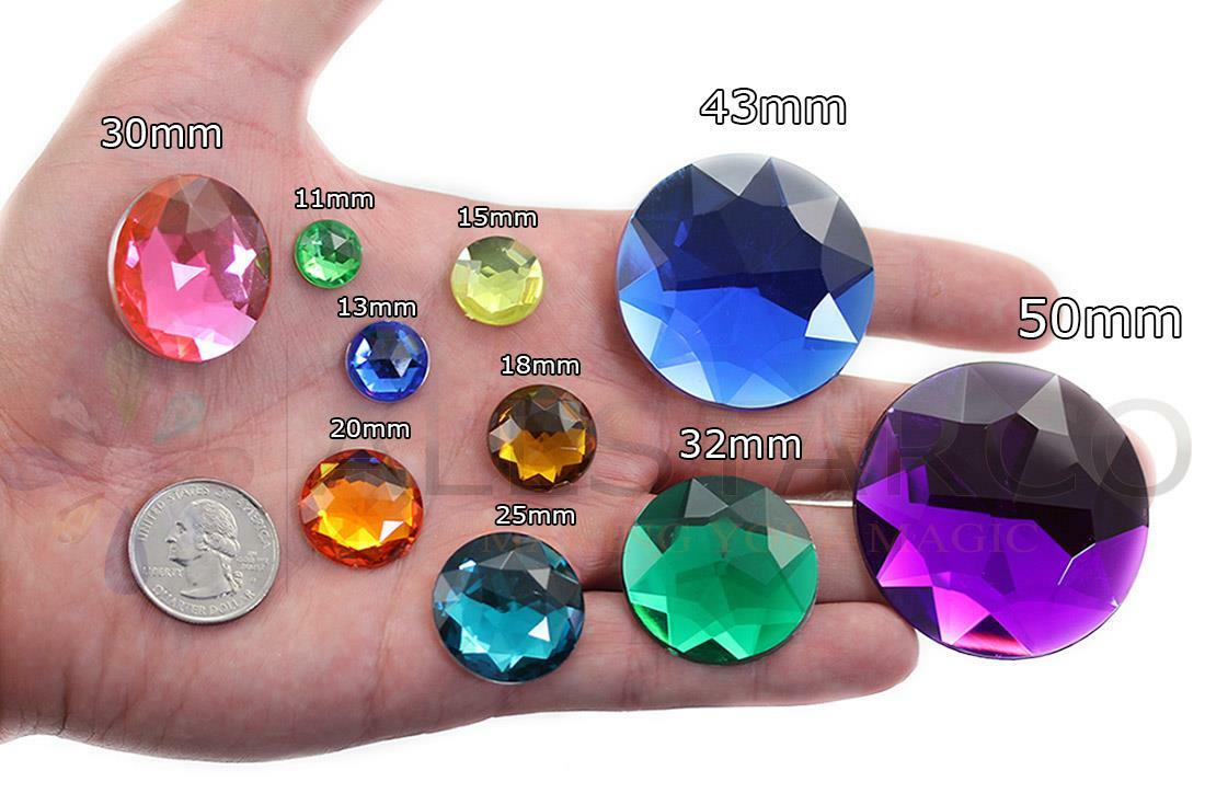 13mm Flat Back Round Acrylic Costume Gems Plastic Rhinestones Cosplay 50 Pcs