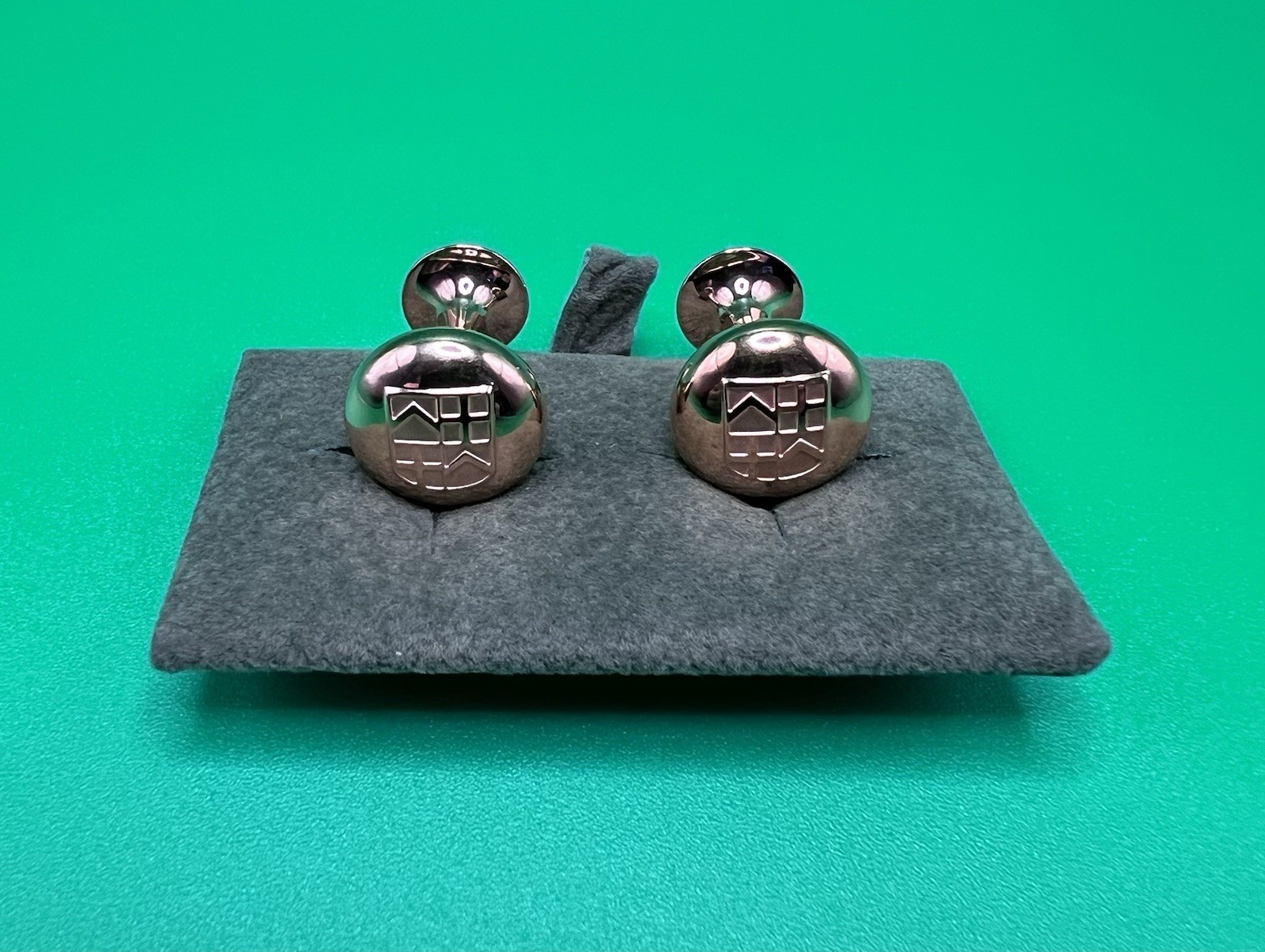 Frederique Constant Gold Tone Cufflinks – Swiss Luxury Logo Dress Formal