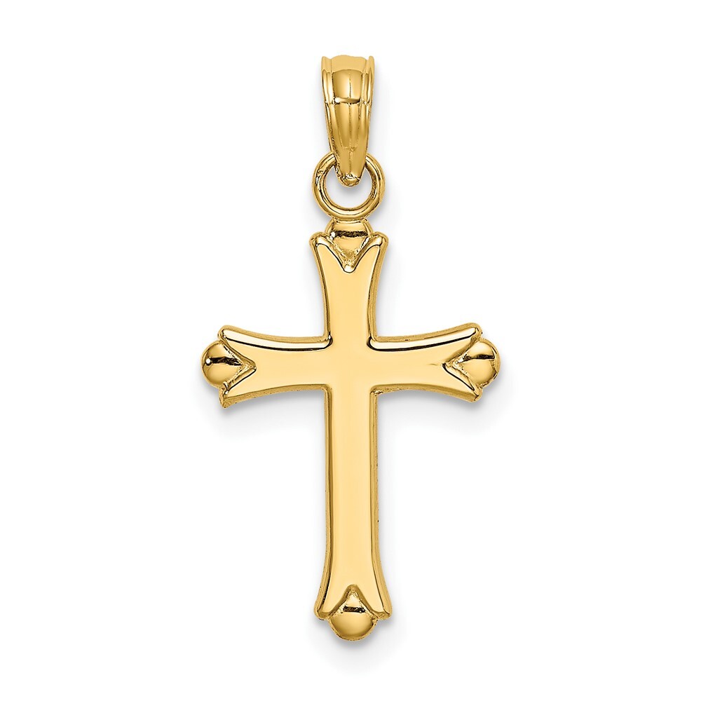 10K Yellow Gold Polished Cross Charm Pendant for Women 0.55g