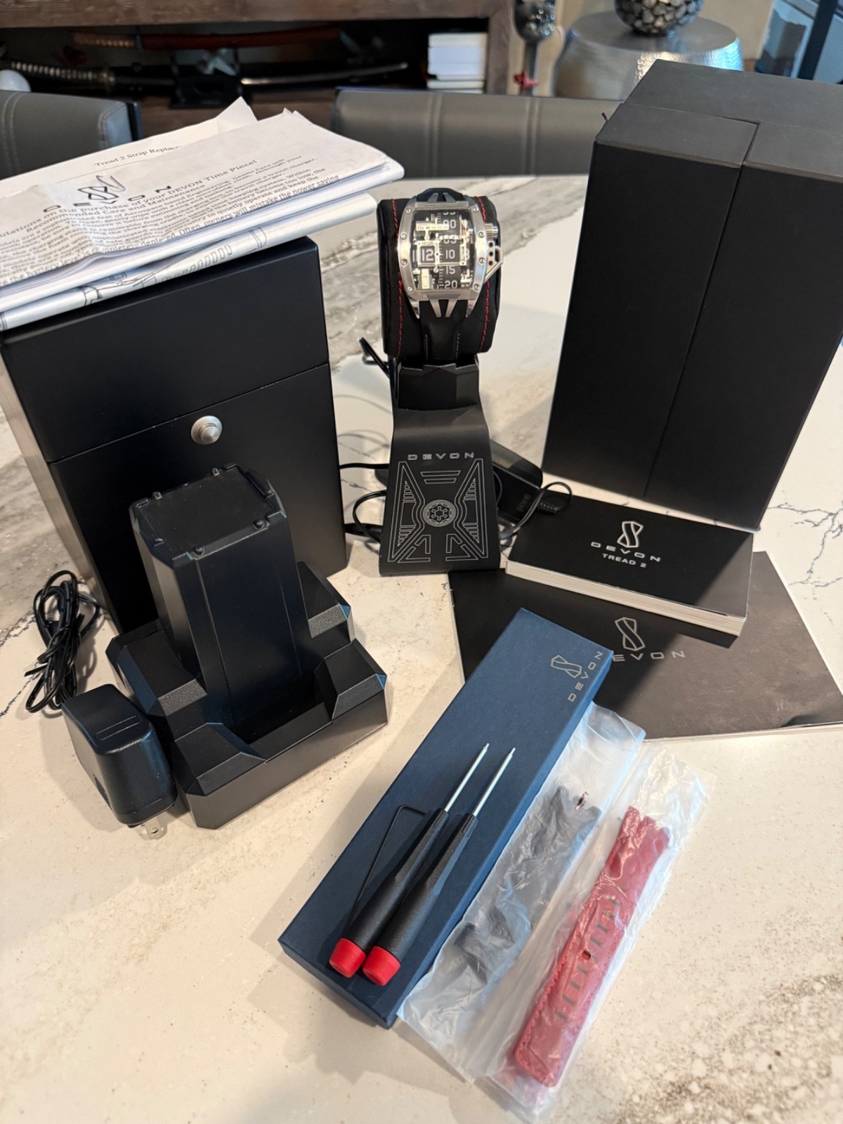 Devon Tread 2 VERY RARE “SHINING” Chronograph Complete Set with Box & MORE!