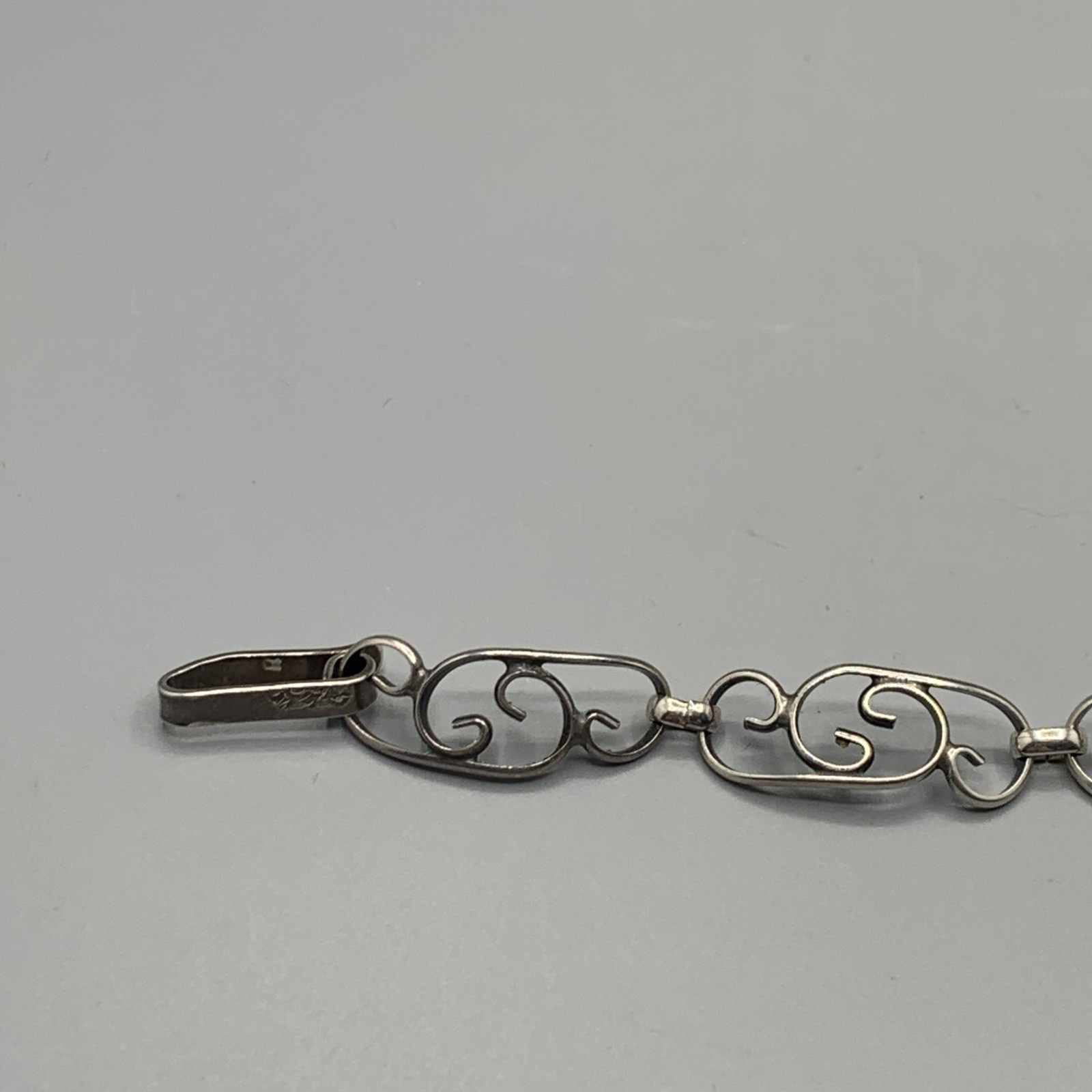 Vintage Handcrafted .925 Sterling Silver Bracelet. 7”L, 9-10mm W, Approx 8.5g