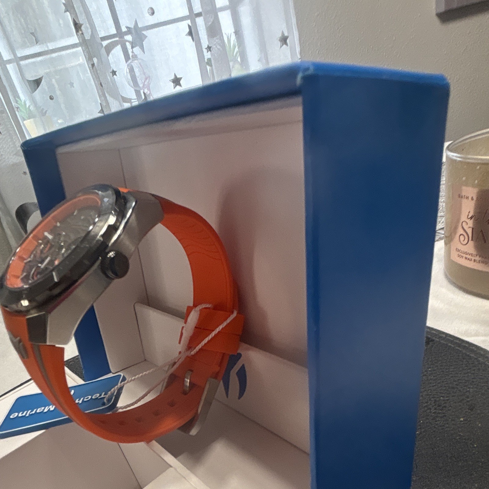 TechnoMarine Sport Chronograph Quartz 46mm Orange Silicone Strap 200m w/ Box