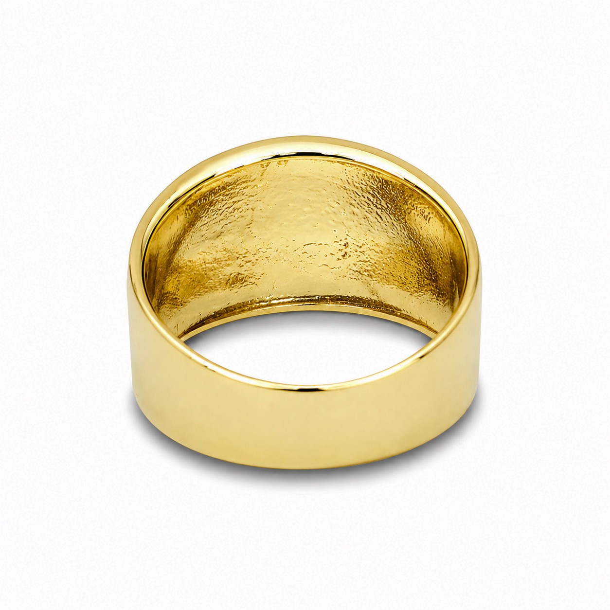 Solid 18K Yellow Gold Cigar Ring, Gold Dome Ring 13mm Sizes 5 – 12