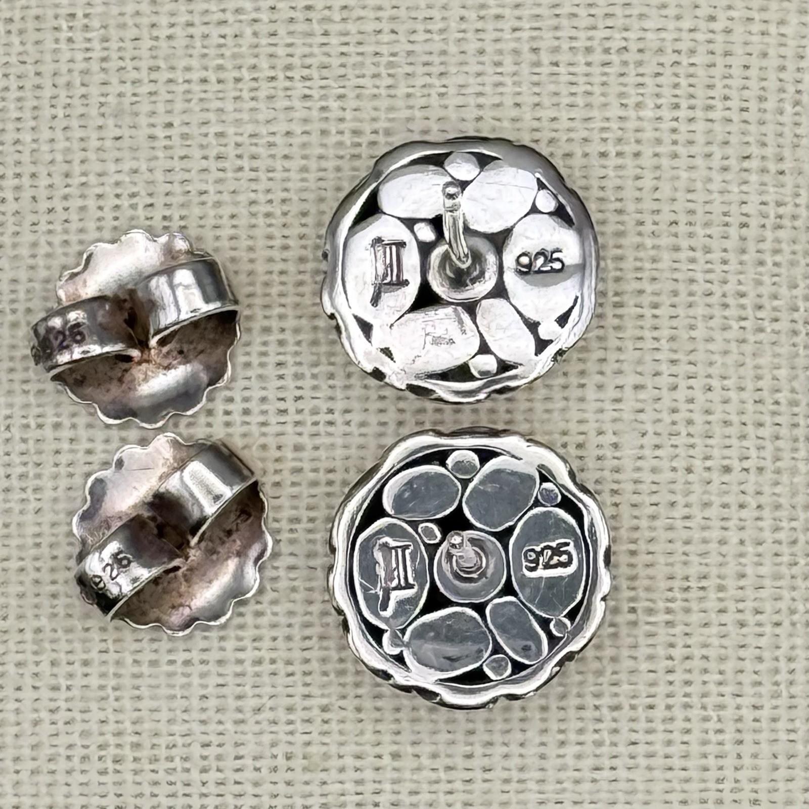John Hardy Kali Sterling Silver 925 Domed Stud Earrings