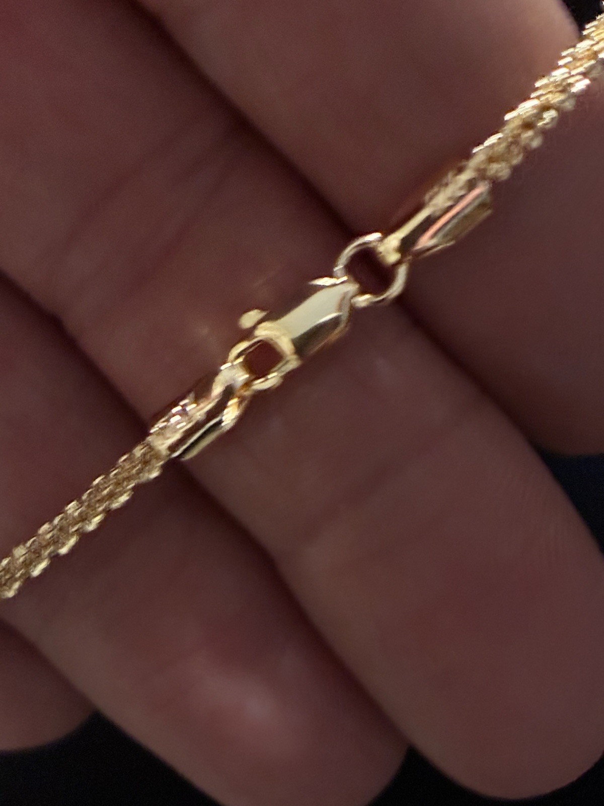 Italian Made 18k Vermeil 16” Solid 925 Sterling Silver Chain Necklace
