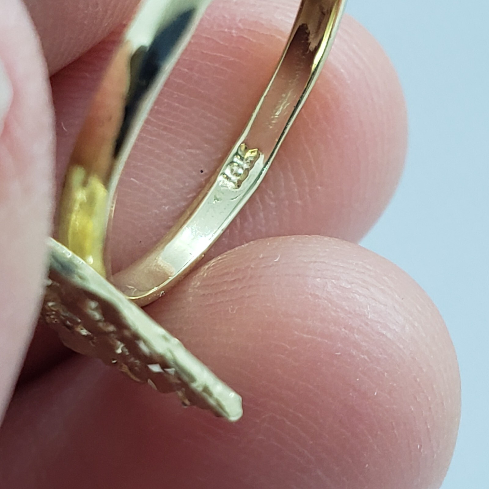 10K Yellow Solid Gold Flat Heart Nugget Ring Small Medium Large Ring Size 3-11