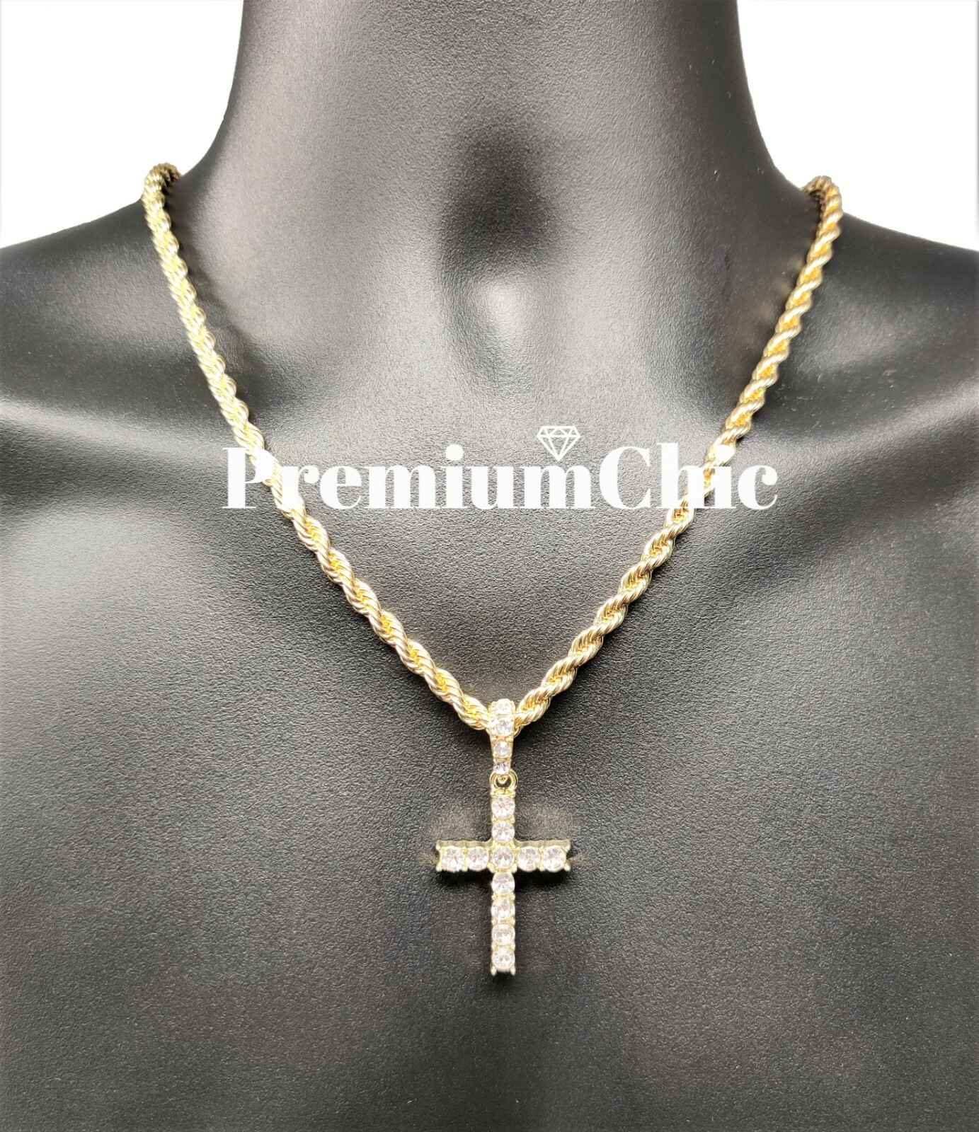 Jesus, Cross, ANKH, Last Supper Pendant, Rope Chain Plated Hip Hop CZ Necklace