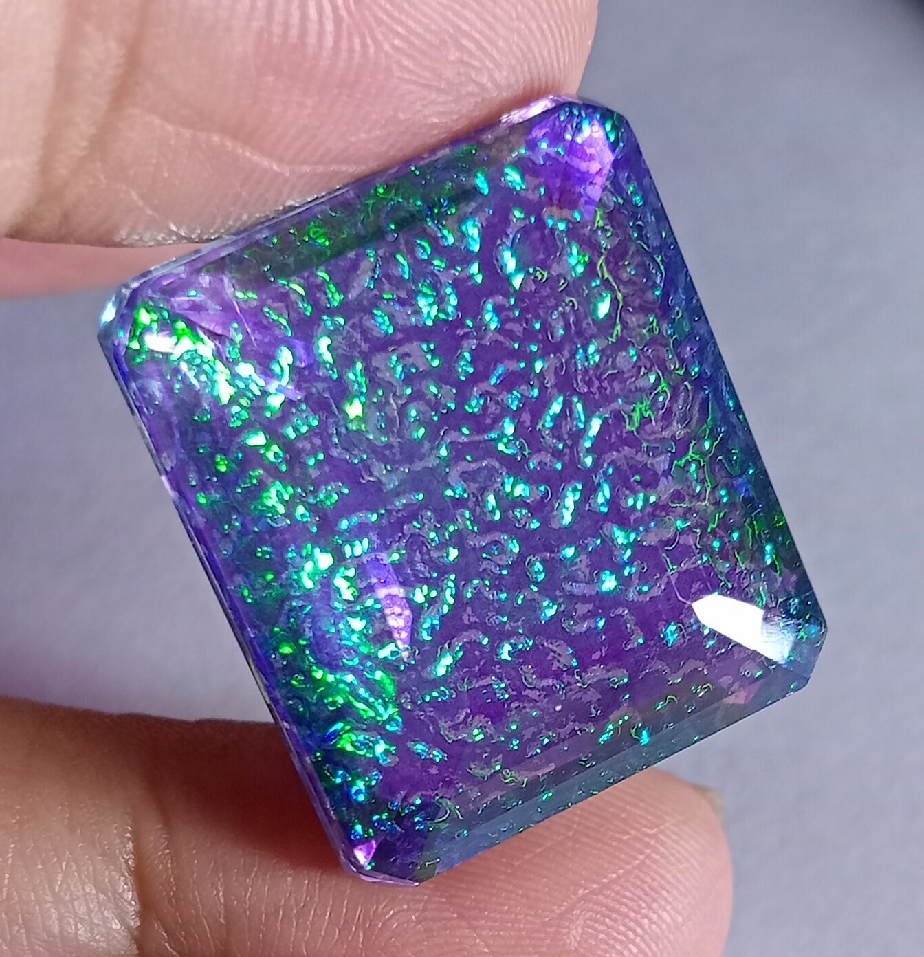 Emerald Cut Natural Monarch Fire Opal Certified 50+ Ct Loose Gemstone