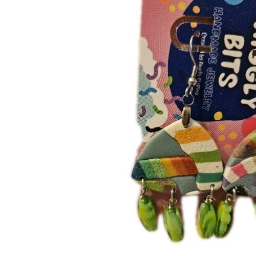 Brand New Handmade Clay Dangle Earrings Colorful Unique Great Gift. Ships Fast