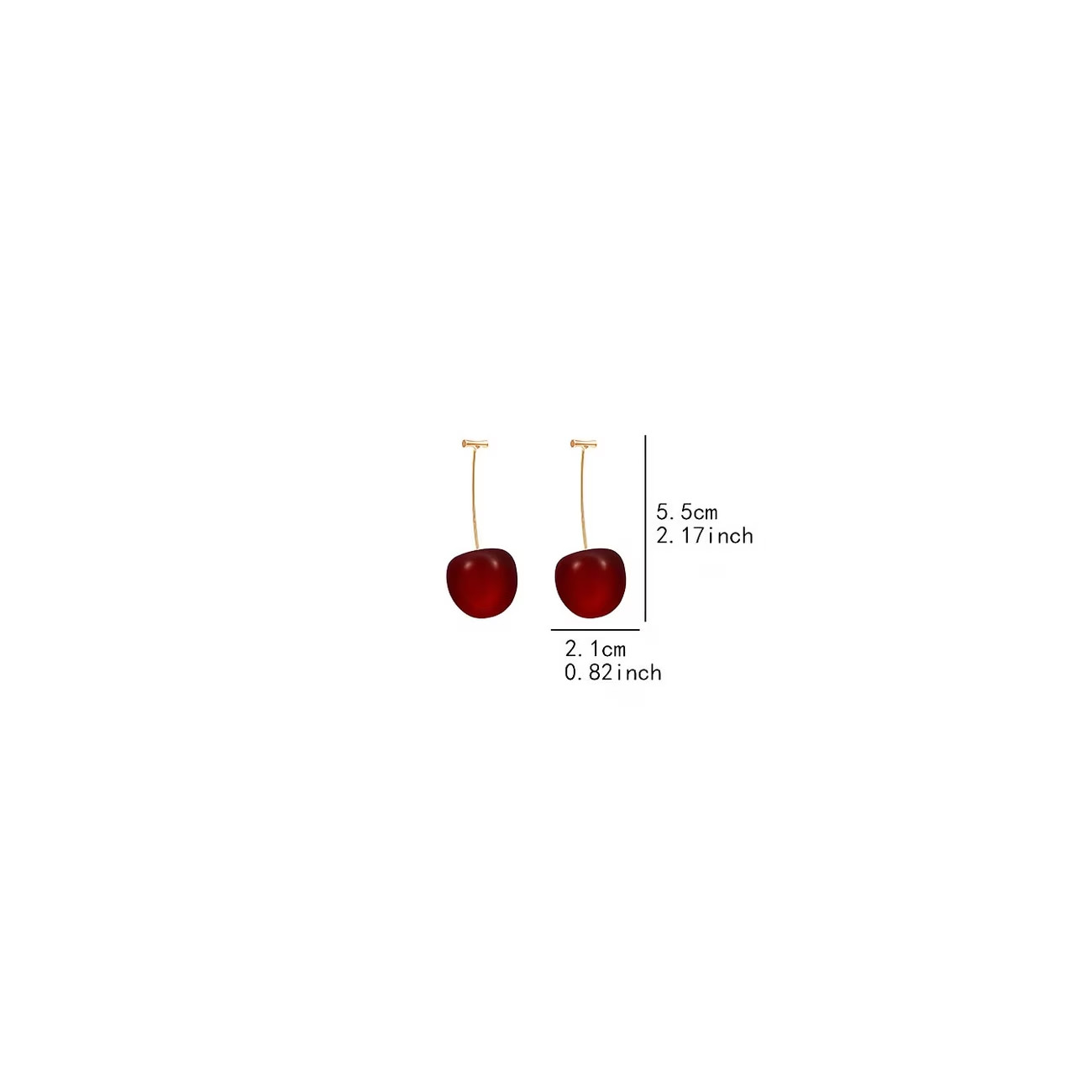 Cute Red Cherry Drop Dangle Fruit Earrings Trendy Jewelry Gift for Women