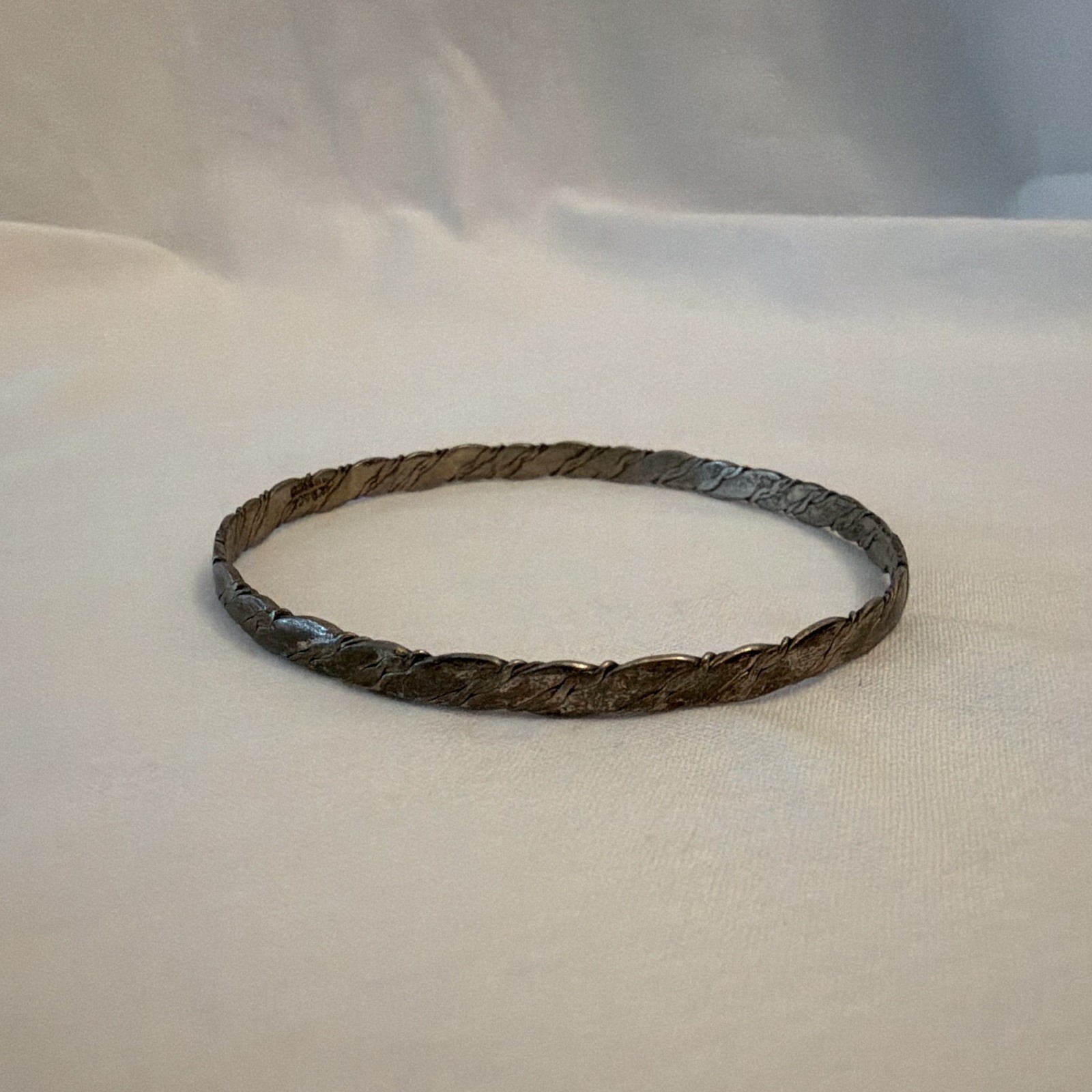 Rope Twist Bangle Bracelet, Round, No Stone, Metal