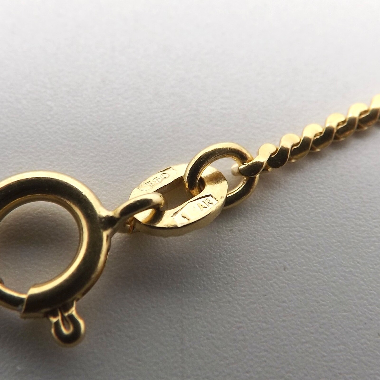 UnoAerre Solid 18k Gold Serpentine S Link Pendant Chain Necklace 20in Italy New