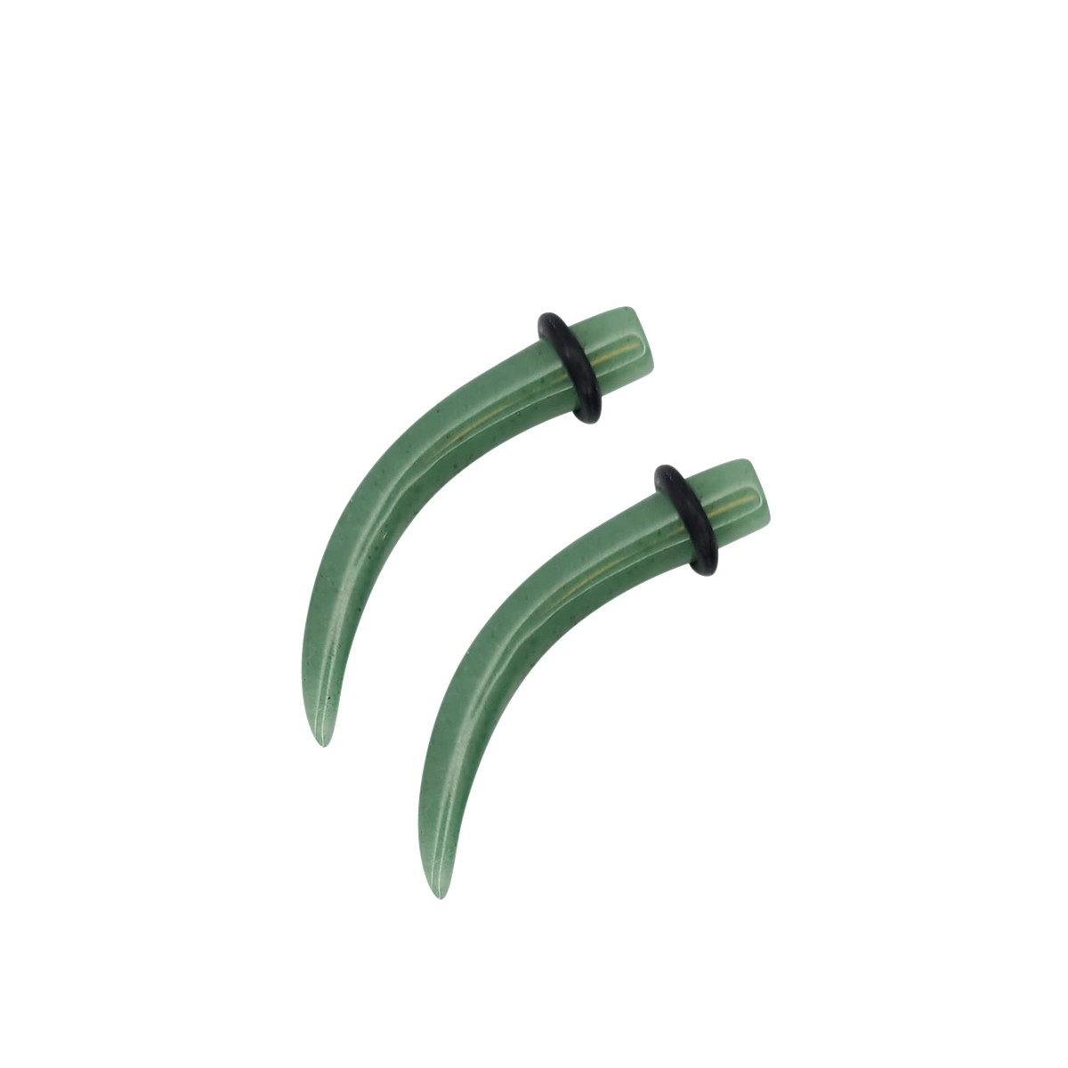 Jade Semi Precious Solid Stone Natural O-Ring Tapers – Sold as a pair
