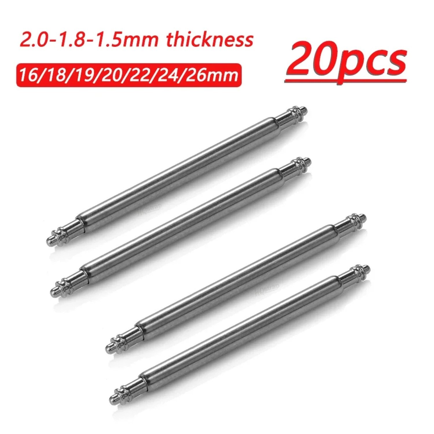20Pcs 1.5mm 1.8mm 2.0mm Metal Spring Bars Strap Link Pins Repair Tool 16mm -26mm