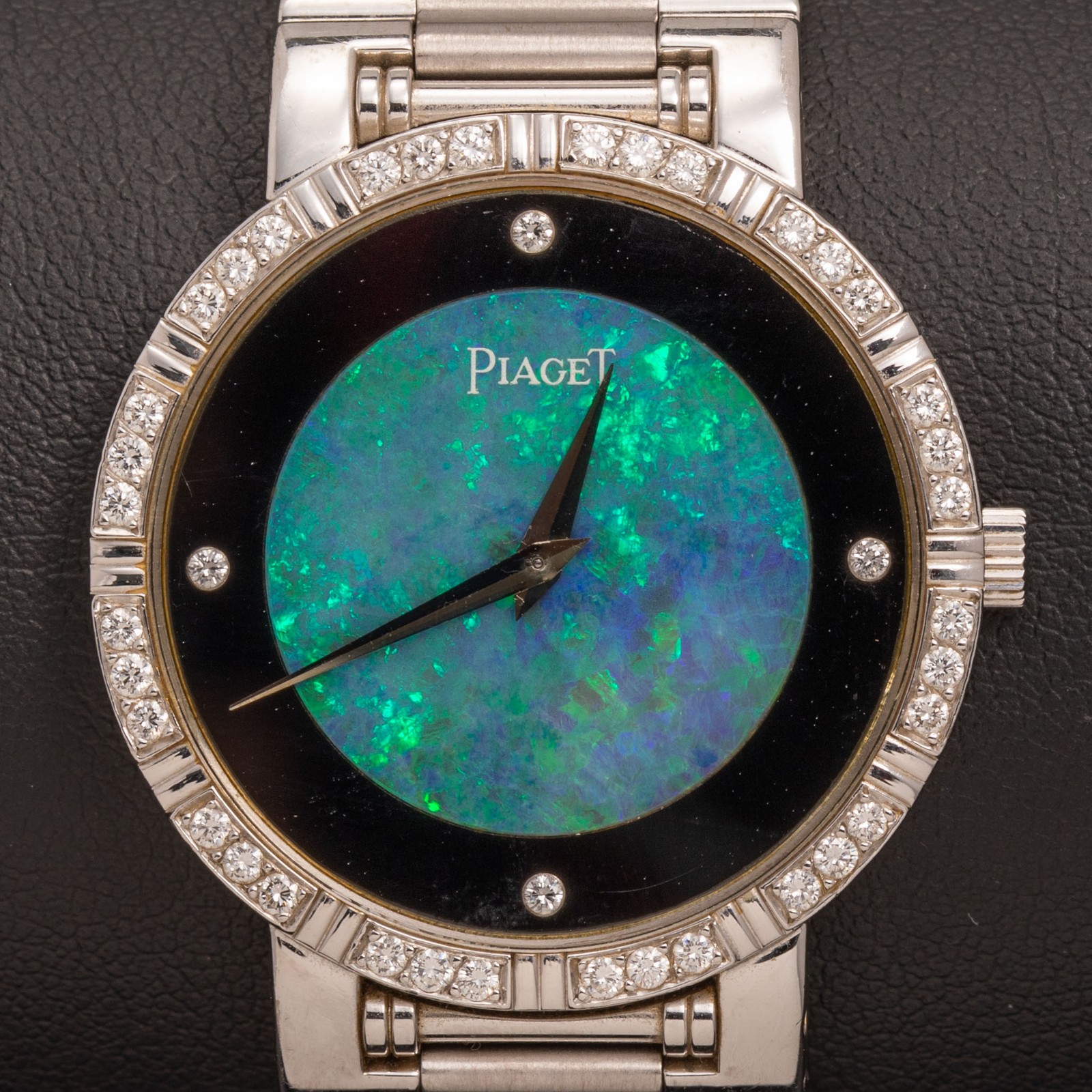 Piaget Watch Vintage Dancer 18K Gold Diamond Opal & Onyx Dial 94024 K 81