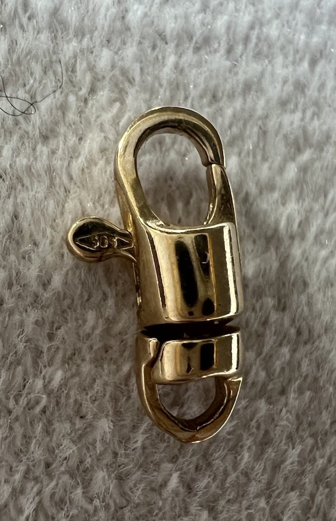 14K Solid Gold Dog Clip Swivel Lobster Clasp w Loop 14×4.5mm 13x4mm