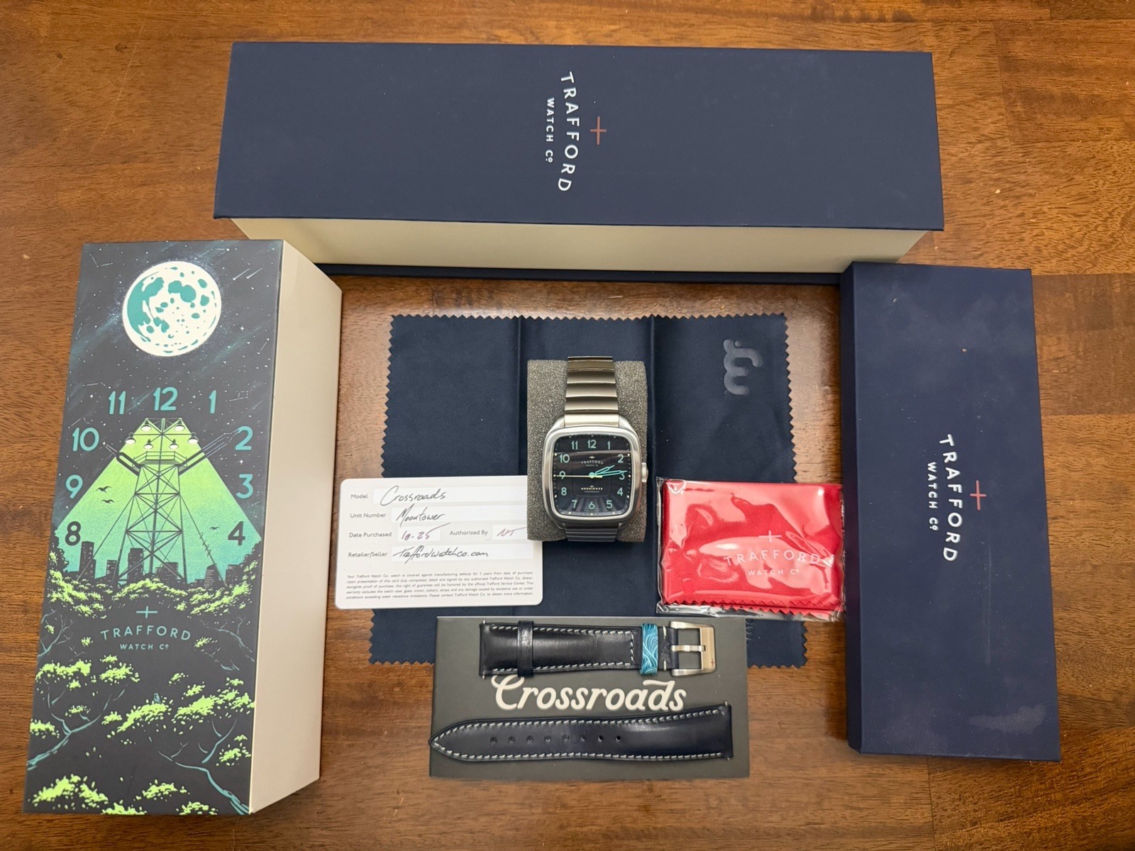 Trafford Watch Co. Crossroads Moon Tower Edition + Metal Bracelet
