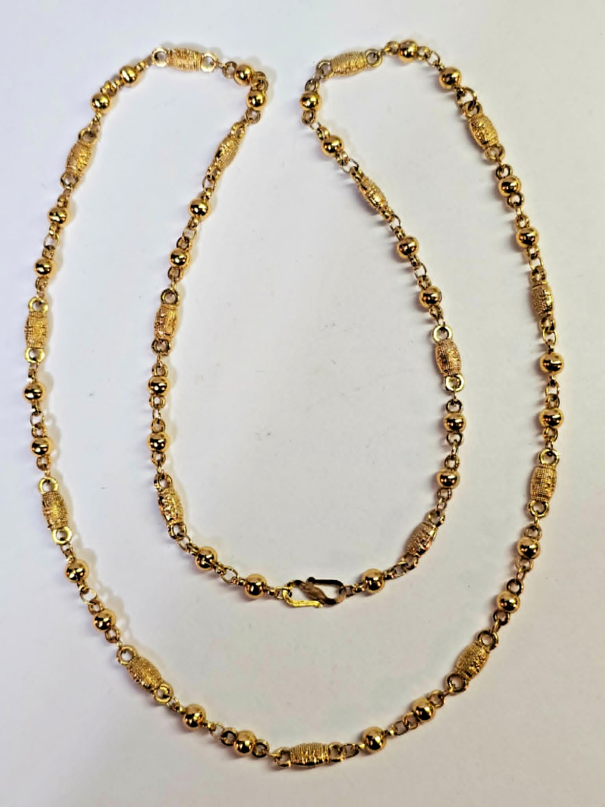 Marked 18k Goldplated/ Goldtone Link Chain Necklace 22.5in-S351- READ…SEE