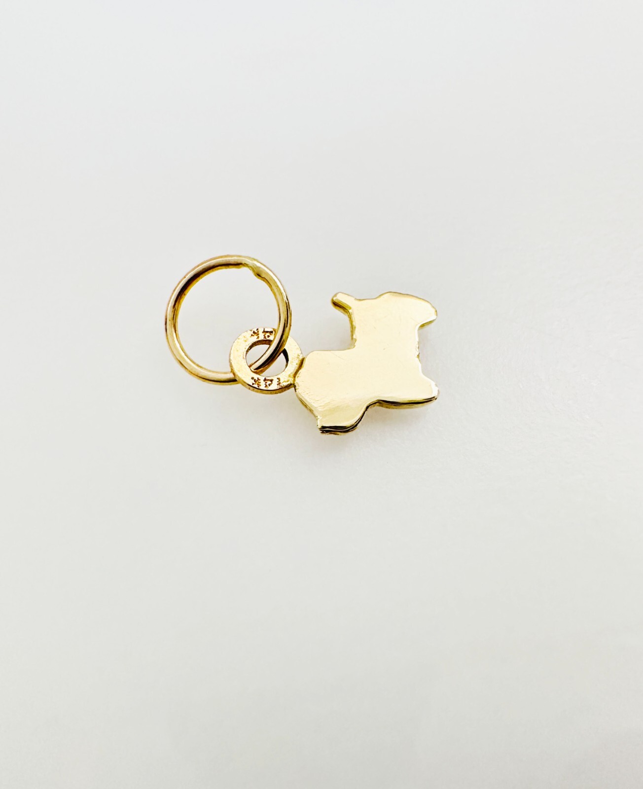 14K Solid Yellow Gold Teeny Tiny – Very Small Dog Puppy Charm Pendant 10x6mm