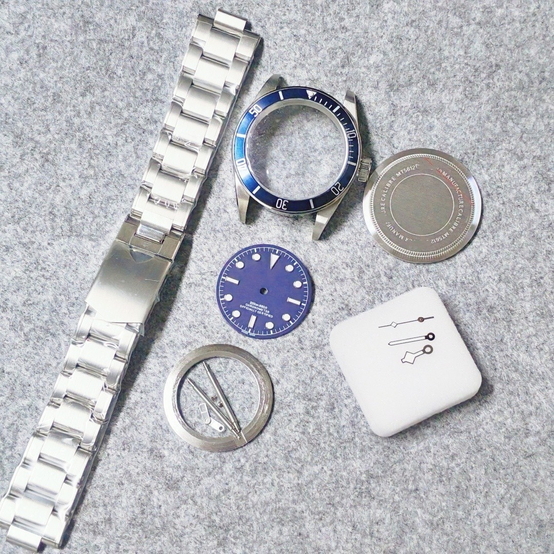 for 41MM 2824 watch case + dial + hands + Strap Sapphire DIY SET