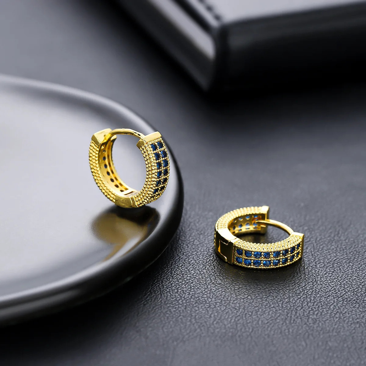 Female Male Multicolor Zircon Small Round Hoop Earrings For Men Women Minimalist