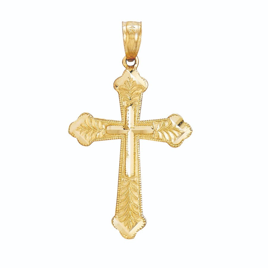 14k solid yellow gold cross 1.2 grams