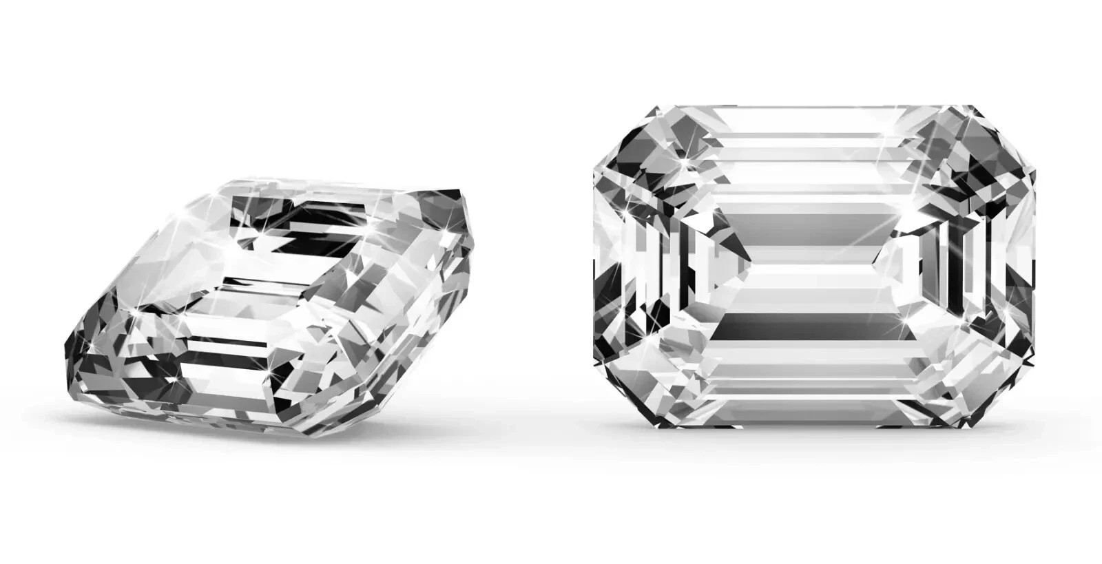 3.0 Ct Loose Moissanite Emerald Cut 7 x 10 mm D Color, IF Clarity, AGL Certified