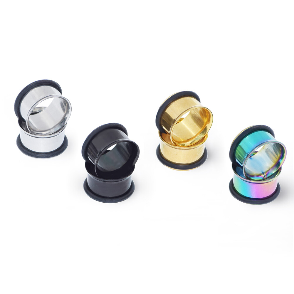 Single Flared Stainless Steel Ear Gauges Flesh Tunnels Plugs Piercing 8g-5/8″