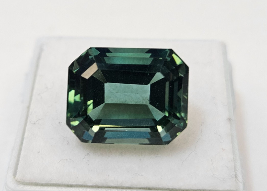 Teal Blue Tourmaline Emerald Cut 10+ Ct Natural Gemstone For Making Jewellery