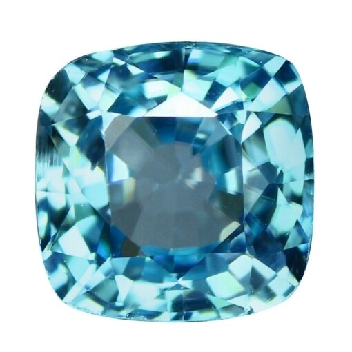 BLUE ZIRCON 5 MM CUSHION CUT ALL NATURAL BEAUTIFUL BLUE COLOR AAA