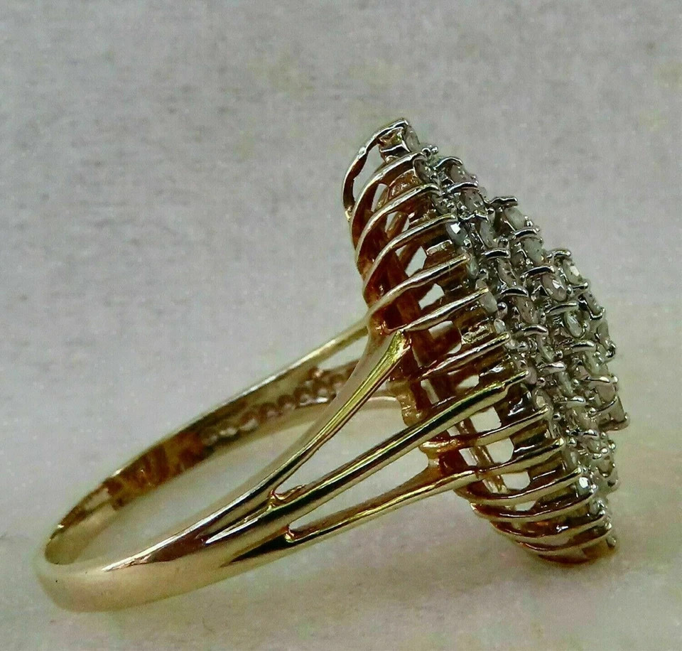 2.00Ct Lab Created Round Diamond Cluster Engagement Ring 18K Yellow Gold Finish