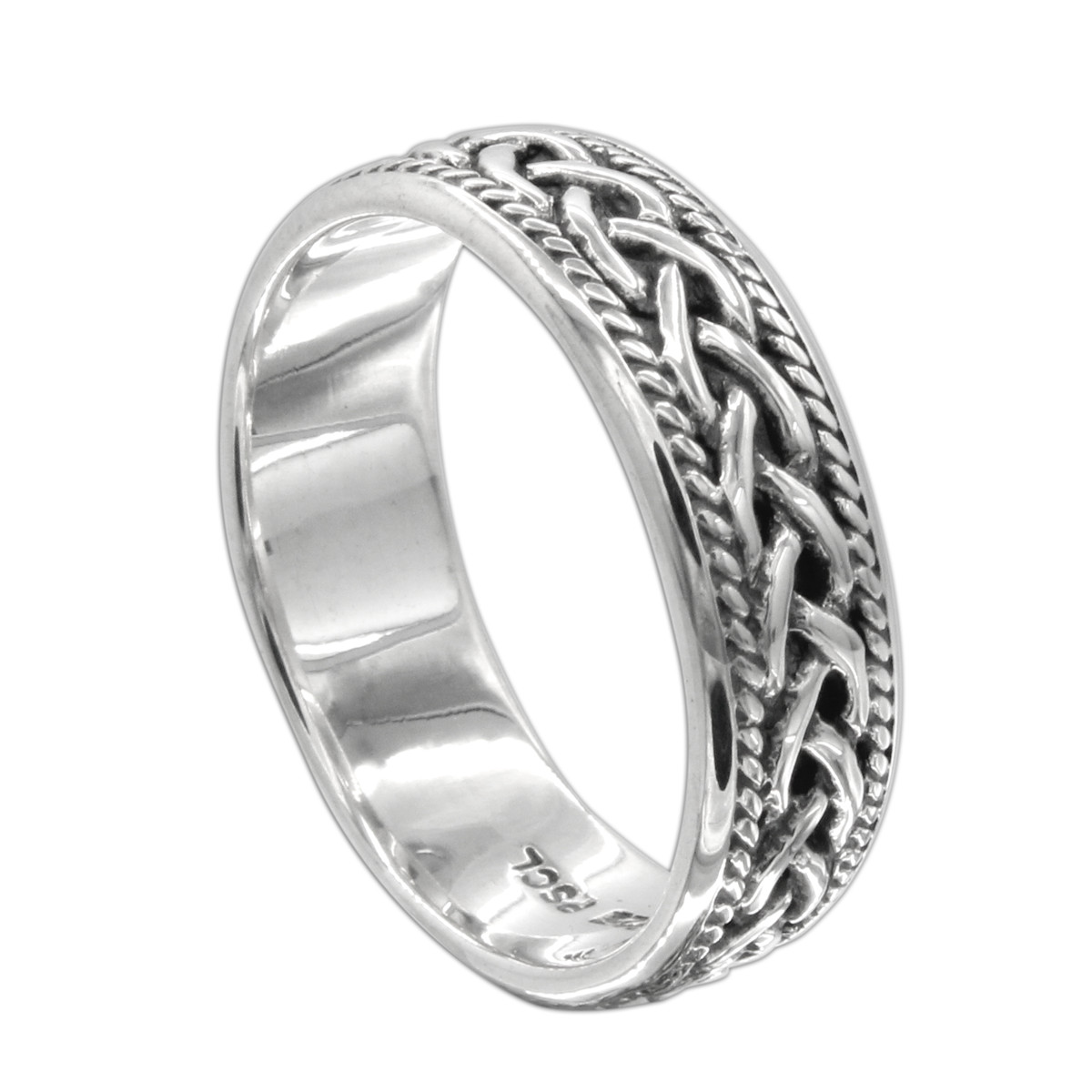 Mens Sterling Silver Celtic Ring – Braided Irish Band Jewelry Sizes 4-15