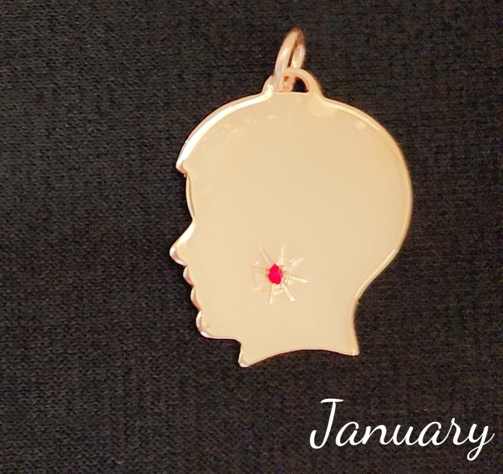 Boy’s Silhouette with Birthstone Gold Plated Engravable Charm