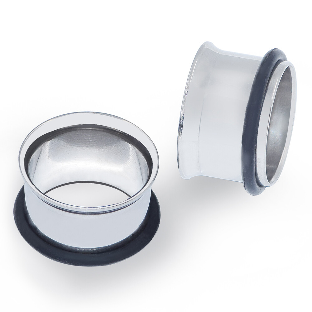 Single Flared Stainless Steel Ear Gauges Flesh Tunnels Plugs Piercing 8g-5/8″
