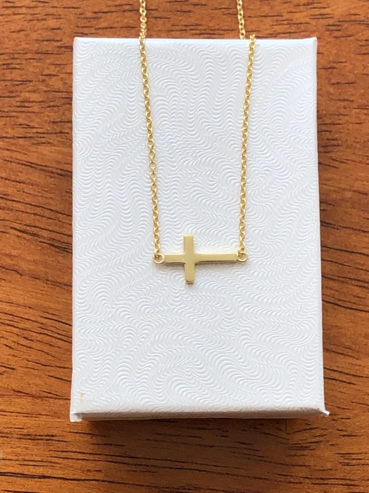 Sterling Silver 925 Sideways Cross Pendant Necklace Tiny 13mm/0.51″ 15.75-17.75″