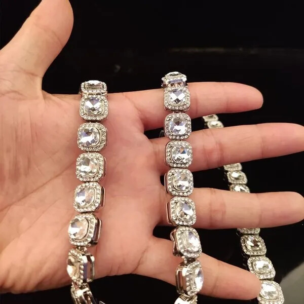 Hip Hop Iced Simulated Diamond 8.5″ Bracelet 18″ 20″ 24″ Tennis Chain Necklace