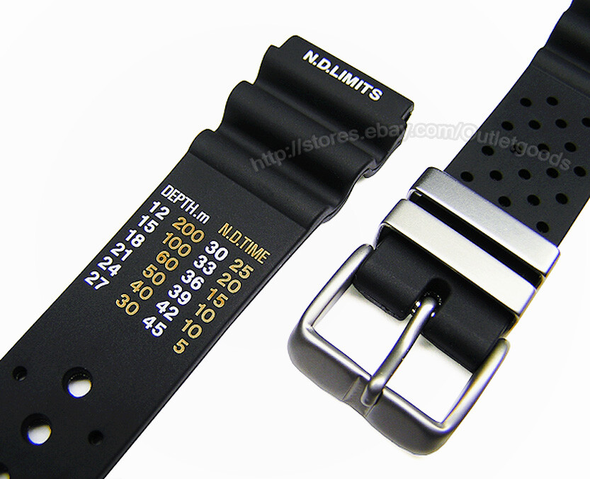 20mm 22mm 24mm Aqualand Promaster Rubber Watch Band Strap N.D Limits Meter