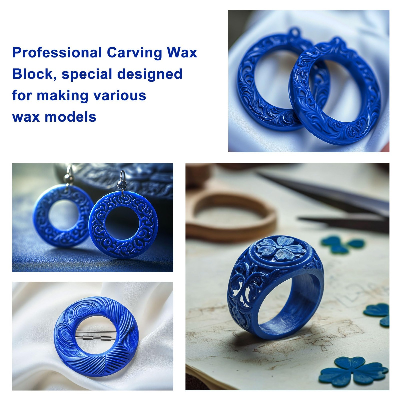 6 Pcs Casting Wax Carving Tubes for DIY Jewelry Ring Mold Making – Blue