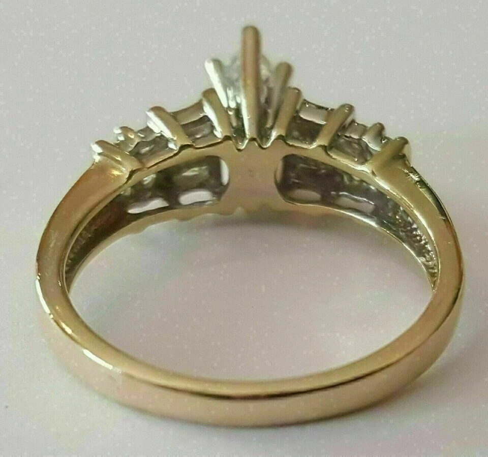 1.50Ct Lab-Created VVS1D Diamond Cocktail Engagement Ring 14K Yellow Gold Over