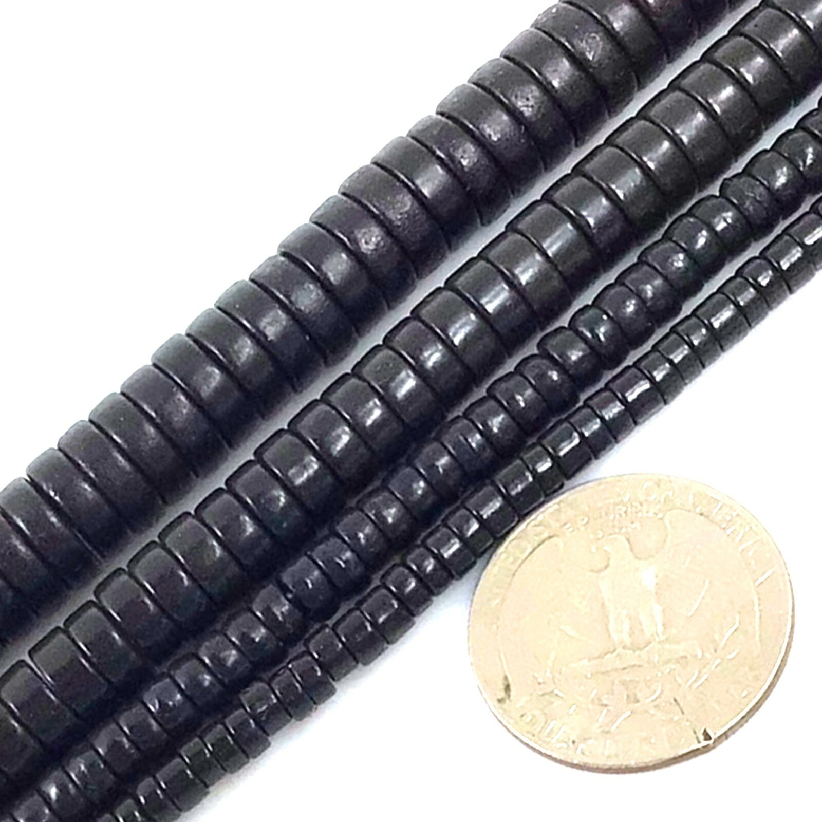 Black Howlite Turquoise Flat Heishi Bead 15″ 4mm 6mm 8mm Jewelry Making