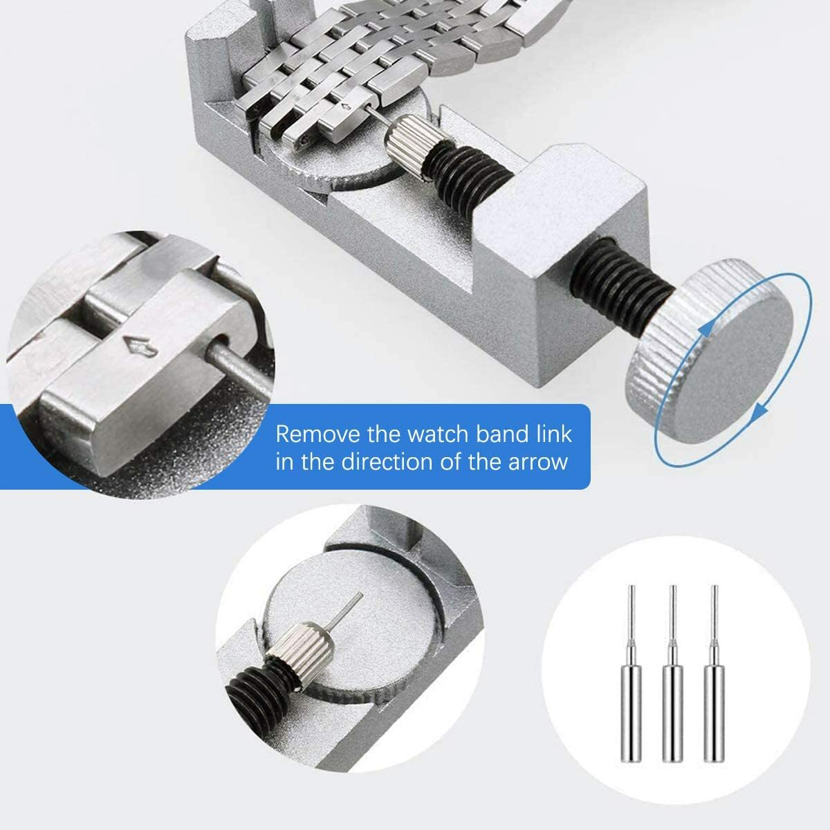 New Metal Adjustable Watch Band Strap Bracelet Link Pin Remover Repair Tool Kit
